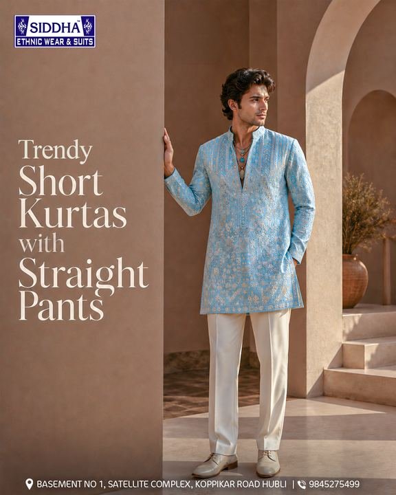 Cobalt short kurta — Kurtas