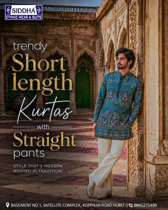 Sky-blue short kurta — Kurtas