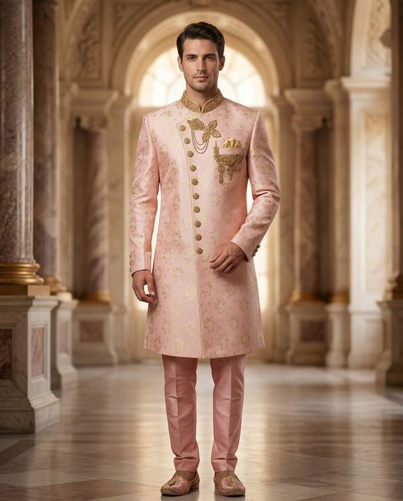 Blush pink sherwani — Sherwanis
