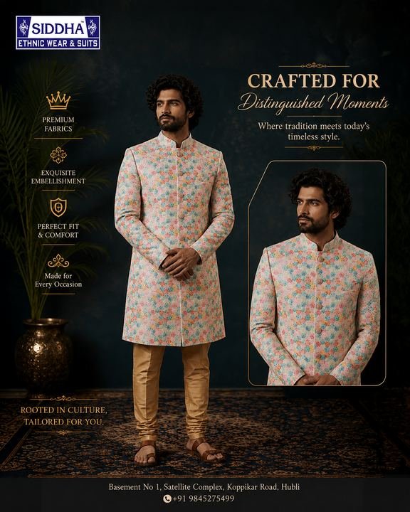 Crafted for distinguished moments — Sherwanis