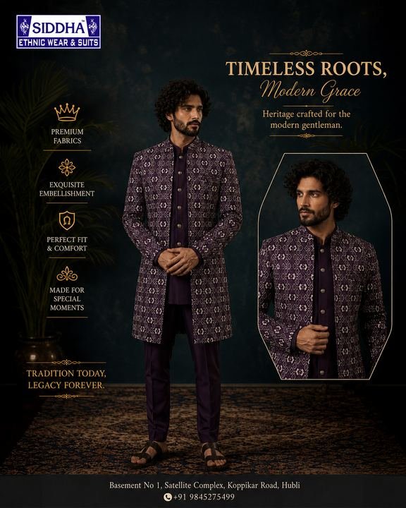 Timeless roots, modern grace — Sherwanis