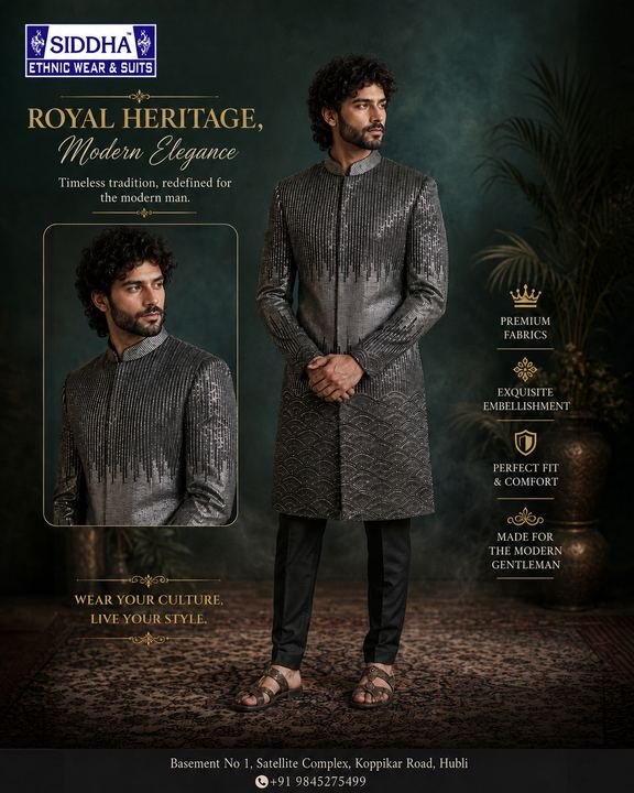 Royal heritage, modern elegance — Sherwanis